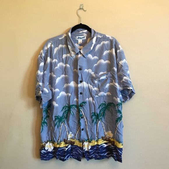 Vintage Other - Utility XL short sleeve Hawaiian men t-shirt green